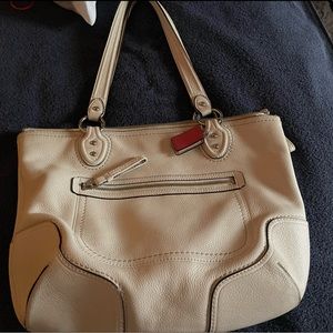 Gently used soft leather cream coach medium size purse